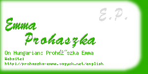 emma prohaszka business card